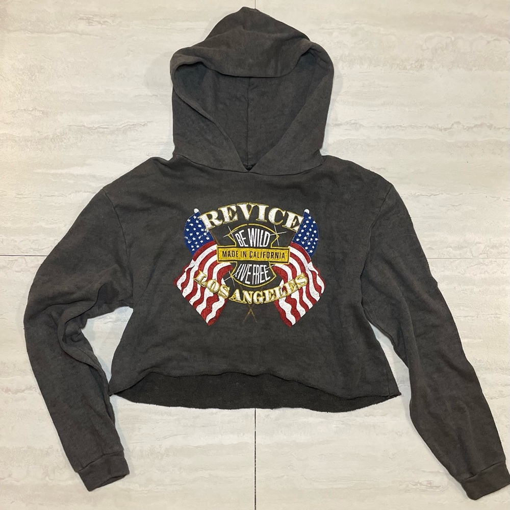 Revice Denim Cropped Hoodie